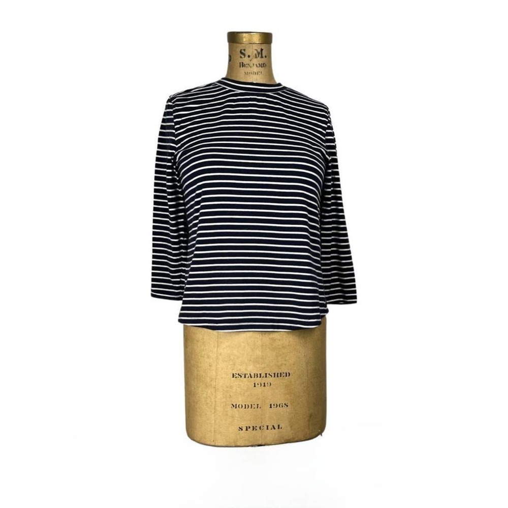 Banana Republic  navy striped button shirt